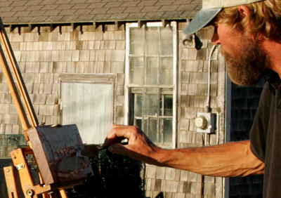  Painting at Menemsha Harbor in Martha's Vineyard. October 2005 See the painting