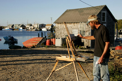  Painting at Menemsha Harbor in Martha's Vineyard. October 2005 See the paintings