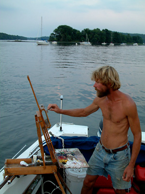  Painting on the boat at Deep River. September 2005 See the paintings