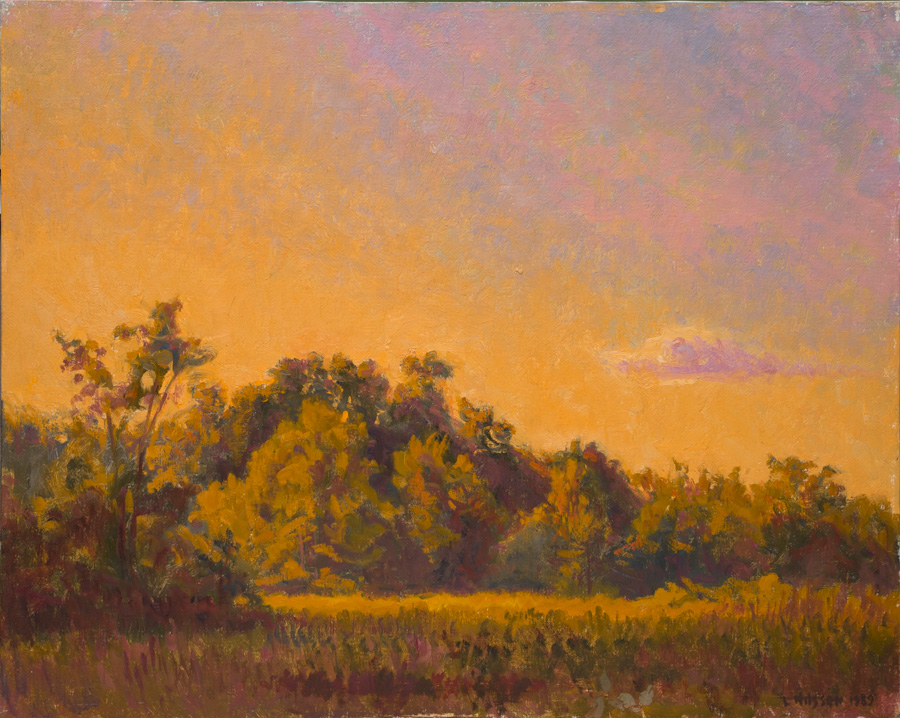 CAT# 0456 The Pattaquassett - late summer oil 24 x 30 inches Leif Nilsson summer 1989 ©