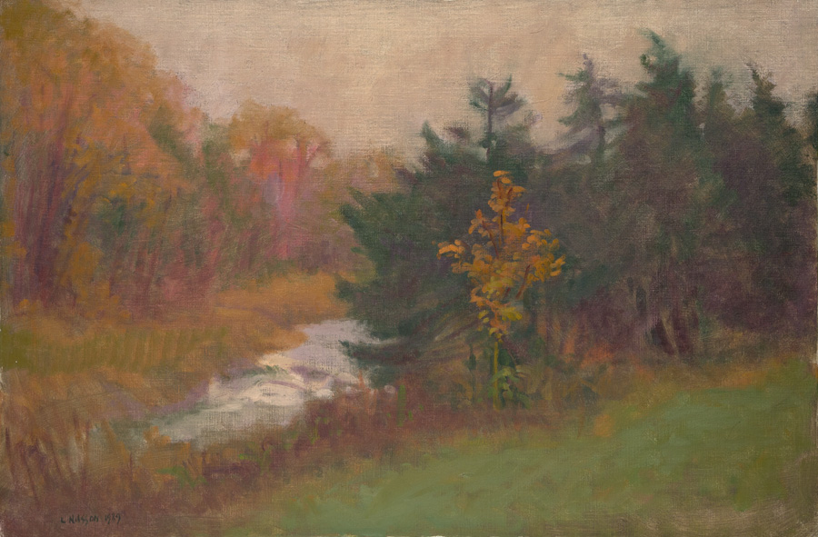 CAT# 0505.1  The Pattaquassett - Autumn  oil	24 x 36  Leif Nilsson autumn 1989	© 