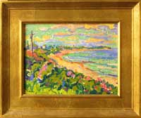 CAT# 1432 Block Island Coastline oil 10 x 14 inches Leif Nilsson Autumn 1994 ©