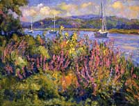  CAT# 1535  North Cove with Loosestrife  oil 30 x 40  Leif Nilsson summer1995 © 