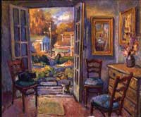  CAT# 1597  Interior - Autumn Afternoon  oil 30 x 36  Leif Nilsson Autumn 1995 © 