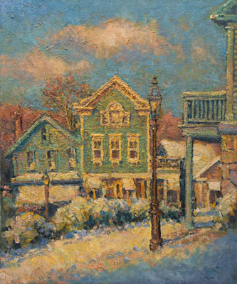  CAT# 1741  Chester Center - Winter Afternoon  oil 36 x 30  Leif Nilsson winter 1997 © 