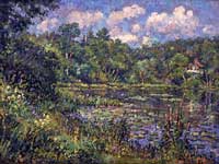  CAT# 1800  Jennings Pond  oil 30 x 40  Leif Nilsson summer 1997 © 