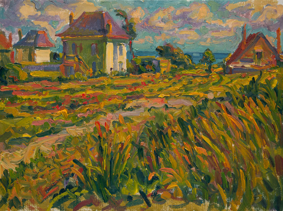 CAT# 1848 White House, Windy Field - France oil 20 x 24 inches Leif Nilsson summer 1992 ©