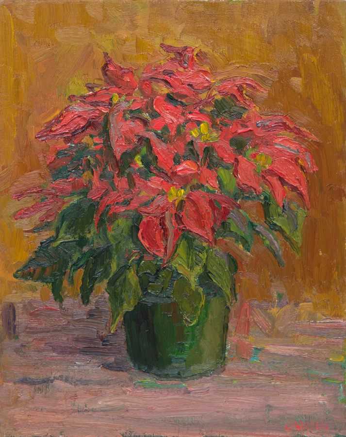 CAT# 1863	 Poinsetta	 oil	20 x 16	inches Leif Nilsson 1993 &copy;