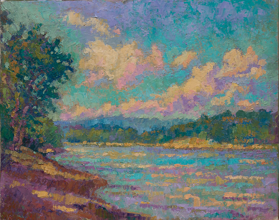   CAT# 2039  Towards Seldens, summer afternoon  oil	16 x 20	inches Leif Nilsson summer 1999 ©