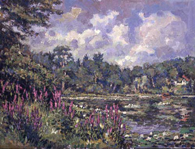  CAT# 2056  Jennings Pond  oil 18 x 24  Leif Nilsson summer 1999 © 