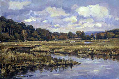  CAT# 2091  Post Cove - autumn III  oil 20 x 30  Leif Nilsson autumn 1999 © 