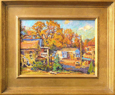  CAT# 2108  Chester Center - autumn  oil 9 x 12 (Fine art limited edition prints of this painting are now available)  Leif Nilsson autumn 1999 © 