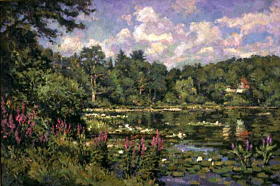  CAT# 2195  Jennings Pond  oil 20 x 30  Leif Nilsson summer 2000 ©