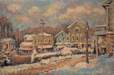   CAT# 2237  Chester Center - January afternoon  oil 20 x 30 inches Leif Nilsson Winter 2001 ©