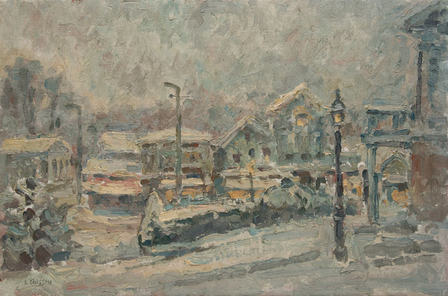   CAT#2242 Chester Center - winter oil 16 x 24 inches Leif Nilsson Winter 2000 ©