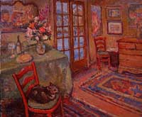  CAT# 2280  Interior with Self Portrait  oil 30 x 40  Leif Nilsson winter 2001 © 