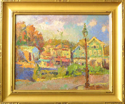  CAT# 2282  Chester Center - autumn afternoon  oil 16 x 20  Leif Nilsson autumn 1999 ©