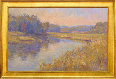 CAT# 2375 Chester Cove - autumn morning  oil 24 x 36 Leif Nilsson autumn 2001 ©