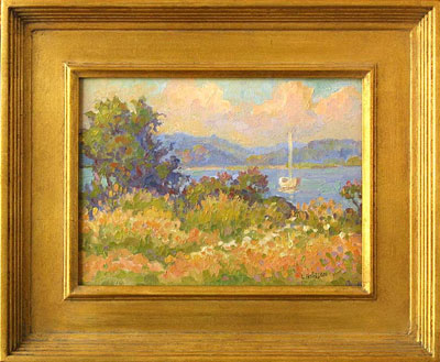   CAT# 2571  Pettipaug - summer afternoon  oil 9 x 12 inches Leif Nilsson summer 2003 © 