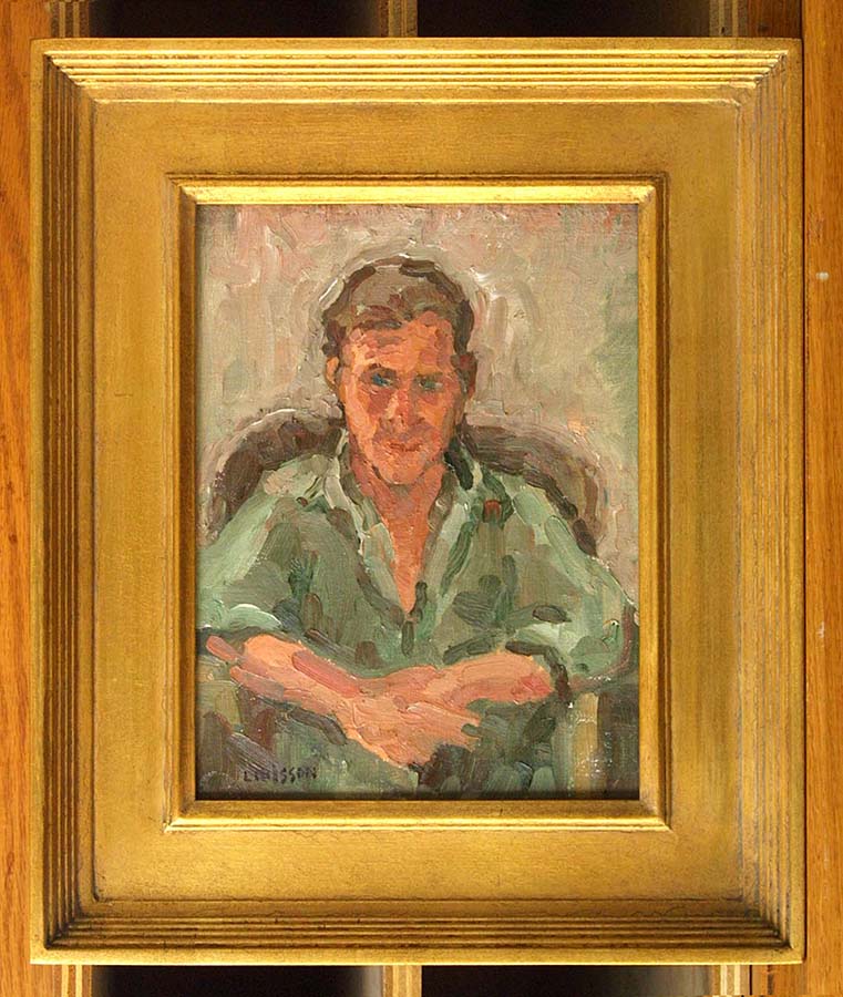 An original oil painting portrait of the artist David Brown of the Hay