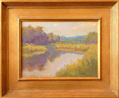  CAT# 2604  Chester Cove - late summer morning  oil 9 x 12  Leif Nilsson summer 2003 ©