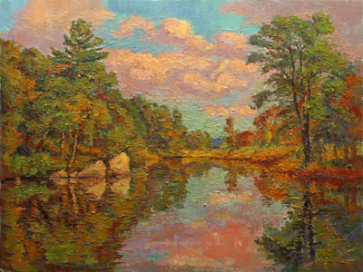   CAT# 2684  On Selden's Creek  oil 30 x 40 inches Leif Nilsson autumn 2004 © 