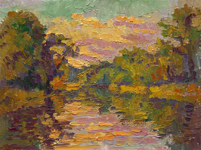   CAT# 2696  Selden's - End of Day  oil 9 x 12 inches Leif Nilsson autumn 2004 © 