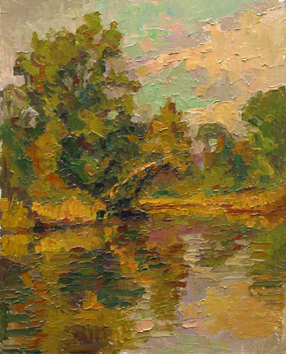   CAT# 2698  Selden's Creek Sycamore  oil 14 x 11 inches Leif Nilsson autumn 2004 © 