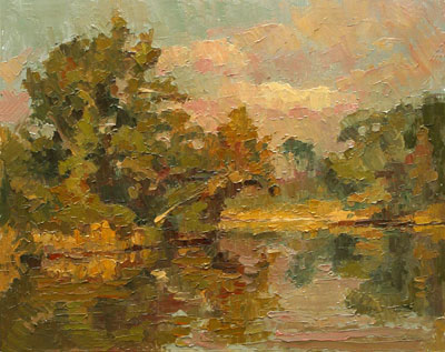   CAT# 2699  Selden's Creek Sycamore  oil 11 x 14 inches Leif Nilsson autumn 2004 © 