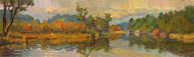   CAT# 2701  Selden's Creek  oil 8 x 20 inches Leif Nilsson autumn 2004 © 