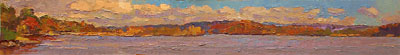   CAT# 2714  Autumn Morning on the Connecticut River  oil 4 x 34 inches Leif Nilsson autumn 2004 ©   CAT# 2714  Autumn Morning on the Connecticut River  oil 4 x 34 inches Leif Nilsson autumn 2004 © 