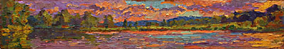   CAT# 2722 Selden's Cove - End of Day  oil 6 x 33 inches Leif Nilsson spring 2005 ©