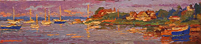CAT# 2734 Watch Hill Harbour oil 6 x 27 inches Leif Nilsson summer 2005 ©