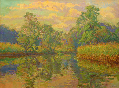   CAT# 2752  Selden's Creek - end of day  oil 40 x 54  Leif Nilsson summer 2005 ©