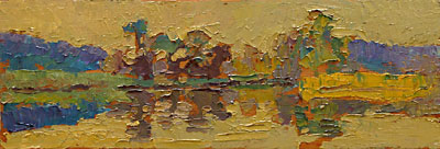   CAT# 2755  Selden's - end of day  oil 5 x 16 inches Leif Nilsson summer 2005 © 