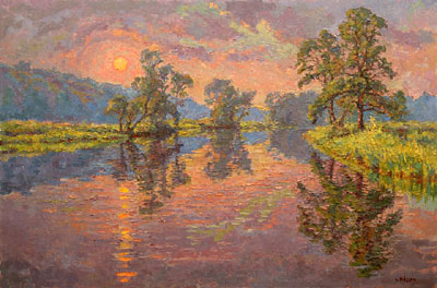 CAT# 2808  Selden's Creek - end of day  oil 36 x 54 inches Leif Nilsson summer 2006 ©