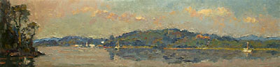 CAT# 2817  Deep River Landing  oil 9 x 36 inches Leif Nilsson summer 2006 ©