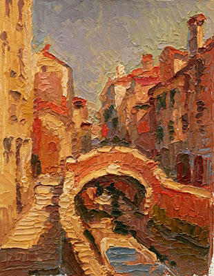  CAT# 2850 Tete Bridge Canal - Venice oil 12 x 9 Leif Nilsson spring 2007©