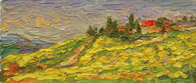  CAT# 2853 Tuscany Mustard Fields oil 4 x 9 Leif Nilsson spring 2007©
