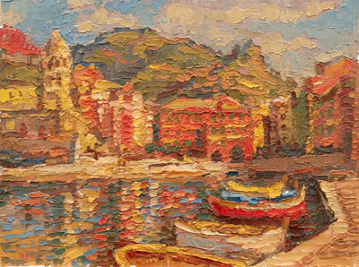  CAT# 2856 Vernazza - afternoon II  oil 9 x 12 Leif Nilsson spring 2007©