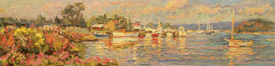  CAT# 2897 Essex from Thatchbed Island oil 9 x 36 Leif Nilsson summer 2007©