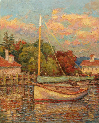 CAT# 2899 Cat Boat - Essex oil 30 x 24 Leif Nilsson autumn 2007©