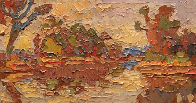 CAT# 3029  Selden's Creek - autumn  oil	5 x 9 