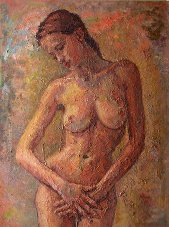 CAT# 3033 Nude - (kitchen girl) oil 40 x 30 Leif Nilsson winter 2010 ©