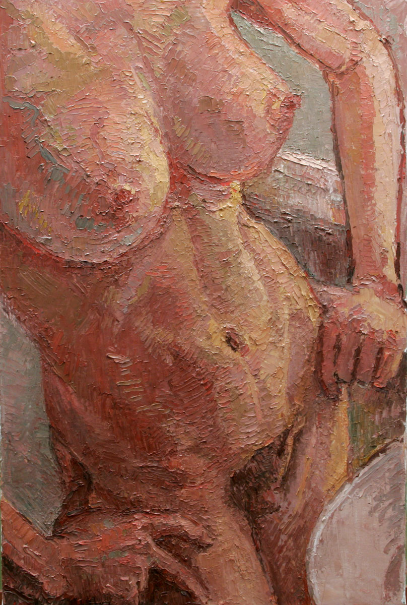 CAT# 3034 Nude - (bathing girl) oil 30 x 20 Leif Nilsson winter 2010 &copy;