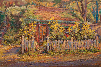 CAT# 3095  Studio with Sunflowers and Asters  oil	24 x 36  Leif Nilsson autumn 2010	©