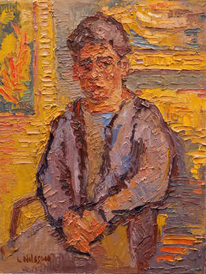 CAT# 3113 The History Lesson oil 12 x 9 inches Leif Nilsson Winter 2010 ©