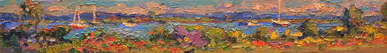 CAT# 3133  Dianes Garden North Cove - Old Saybrook  oil	3.5 x 25  Leif Nilsson summer 2011	 