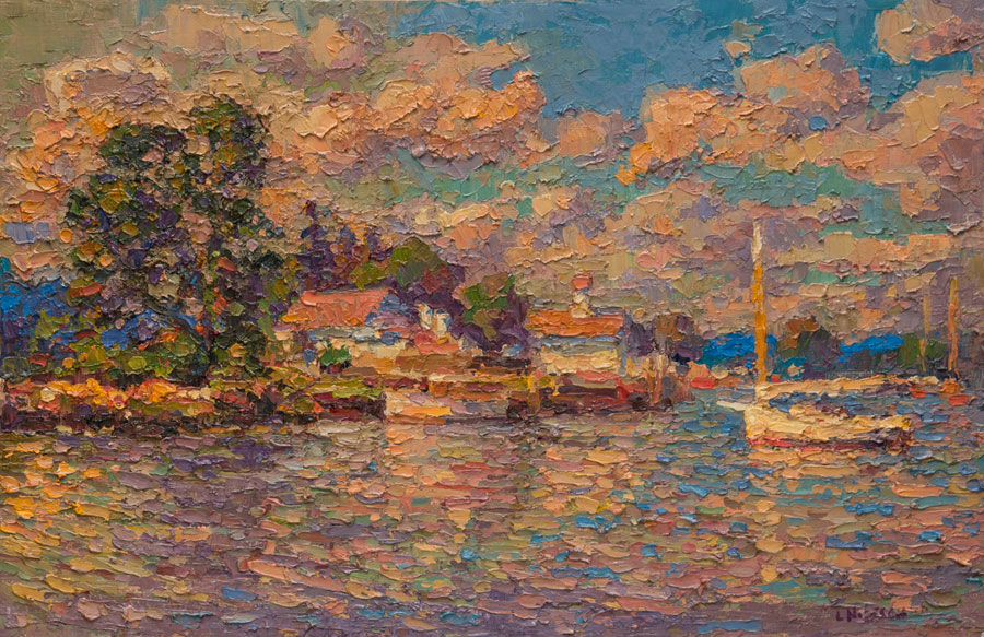 CAT# 3134  Essex from Thatchbed Island  oil	12 x 18  Leif Nilsson summer 2011	� 