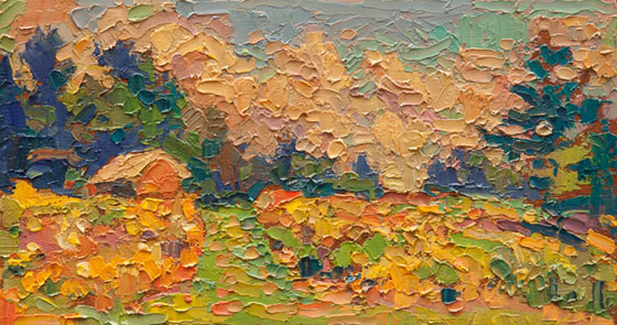 Litchfield Hills with Golden Rod, oil painting by Leif ...